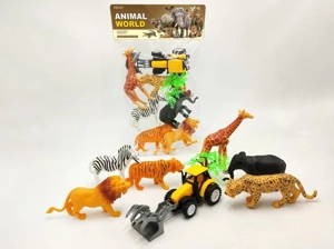 6 wild animals farmer vehicle combination 8-piece set (including accessories)