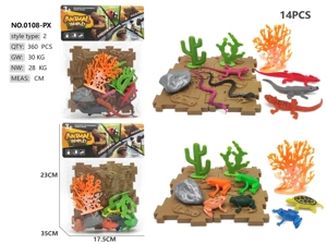 6 reptile building block scenes