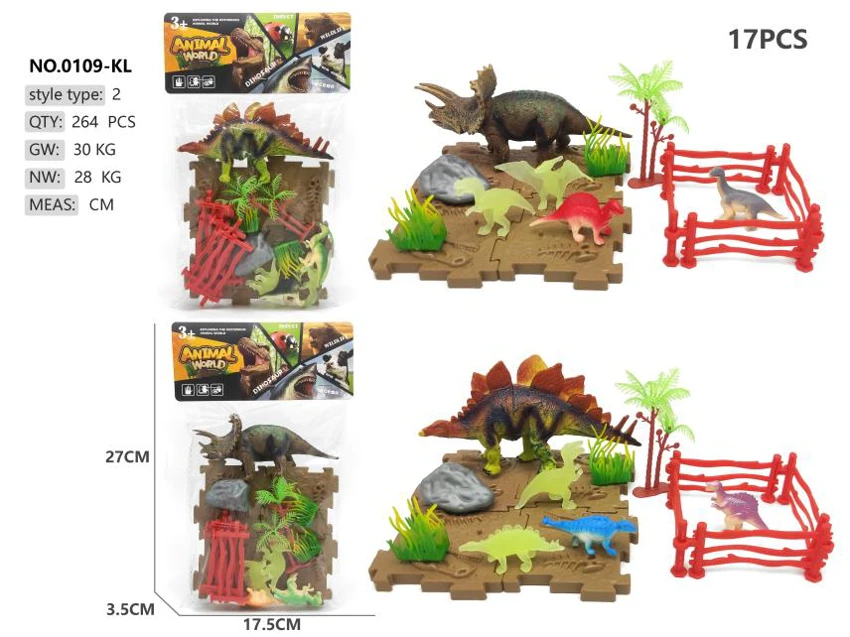 5 dinosaur building block scenes