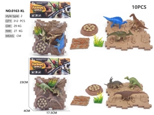 Solid PVC Dinosaur Scene 10pcs