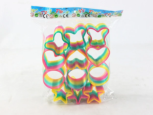 12 special-shaped gold glitter rainbow rings