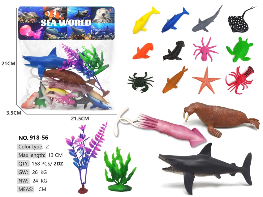 3 pieces: 12 small ocean animals