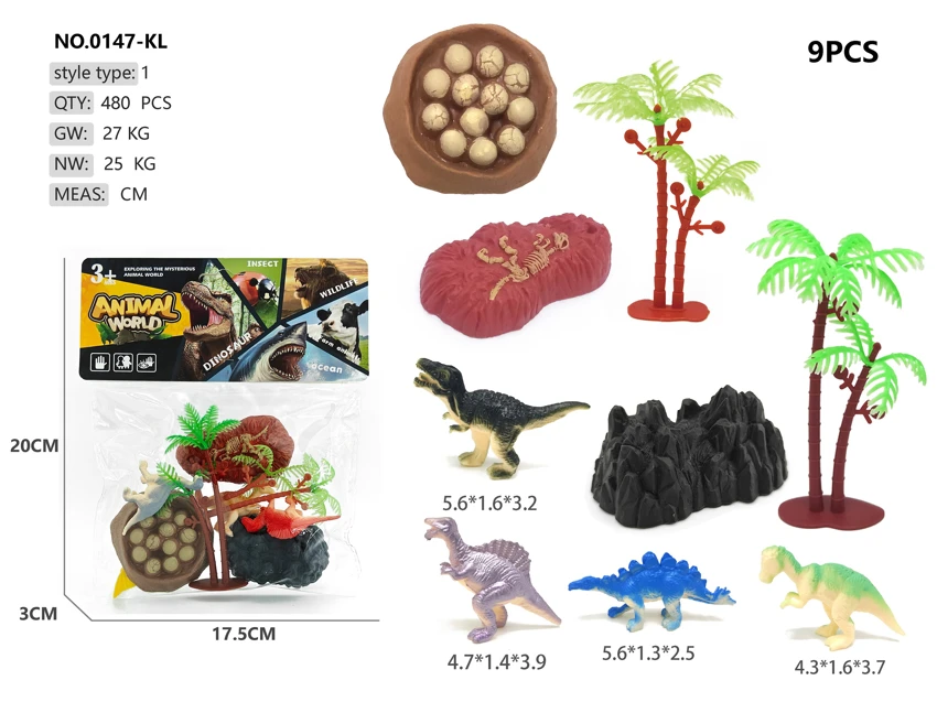 Small Dinosaur Scene 9pcs