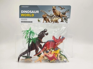 2 6.5-inch dinosaurs with 12 small dinosaurs