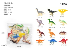 12 solid paint-sprayed dinosaurs