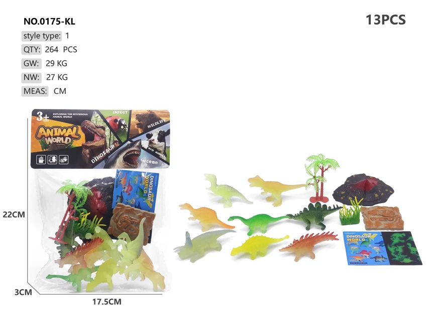 Glow-in-the-Dark Spray Paint Dinosaur Scene 13pcs