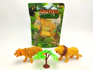 Tiger, lion wild animals 3-piece set (including accessories)