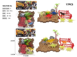 6 dinosaur building block scenes