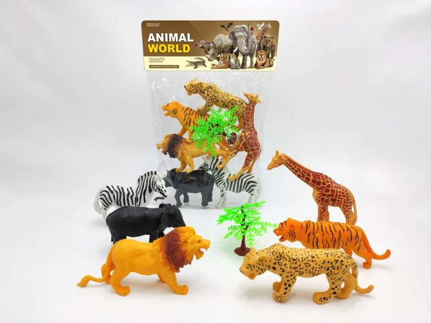6 wild animals 7-piece set (including accessories)