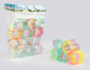 12 gold glitter special-shaped rainbow rings