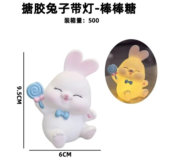 Soft Rubber Bunny With Light - Lollipop