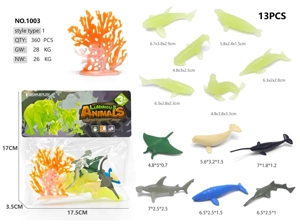 6 Glowing Cyan 6 Ocean Animals