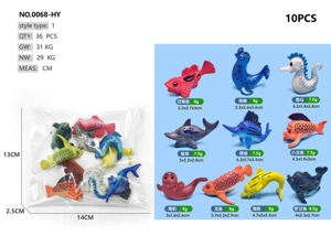 10 solid cartoon marine animals