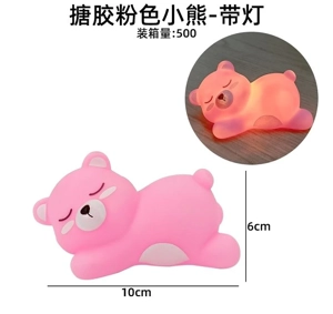 PVC Lying Pink Bear - With Light (Original Work)