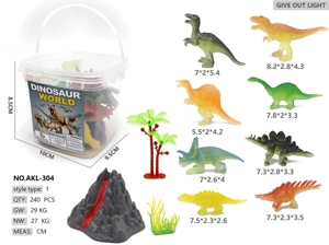 Small square bucket 8: glow-in-the-dark spray-painted dinosaurs