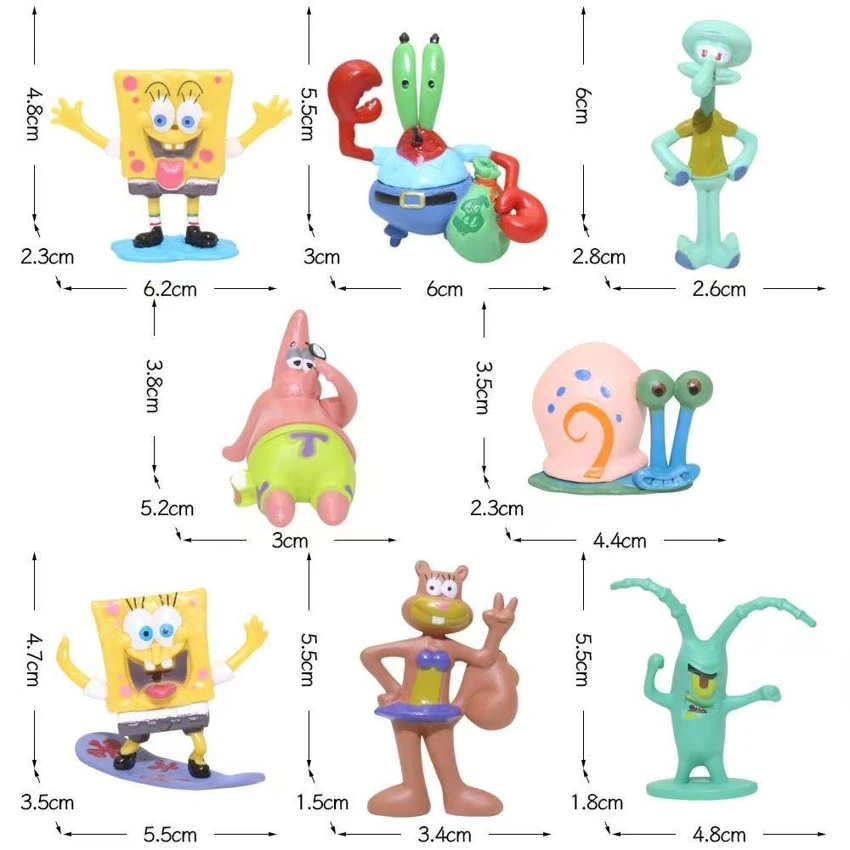 Solid SpongeBob 8-Piece Figurine Set