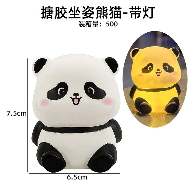 Original Rubber Panda Sitting Figurine - With Light