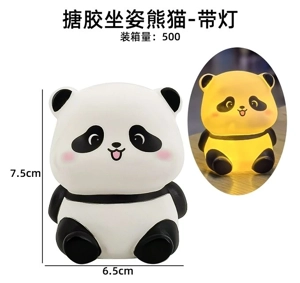 Original Rubber Panda Sitting Figurine - With Light