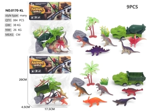 Solid PVC Dinosaur Scene 9pcs