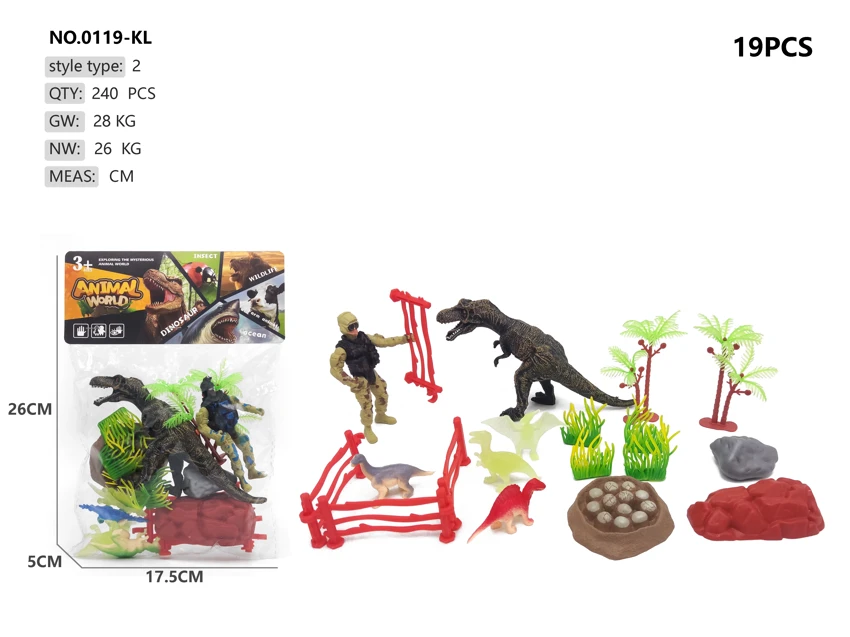 5 Dinosaur Characters Fence Scene