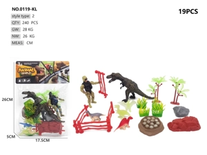 5 Dinosaur Characters Fence Scene