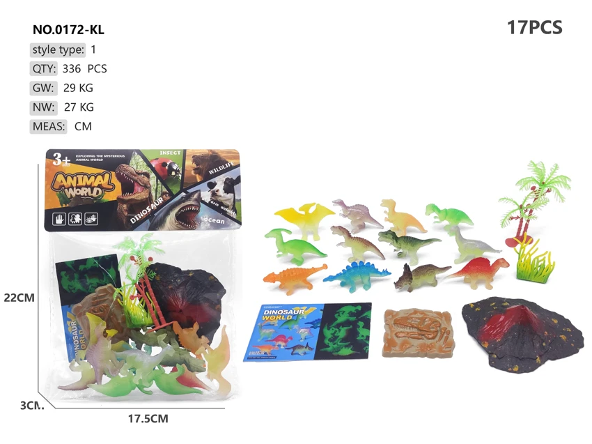 Glow-in-the-Dark Spray Paint Dinosaur Scene 17pcs