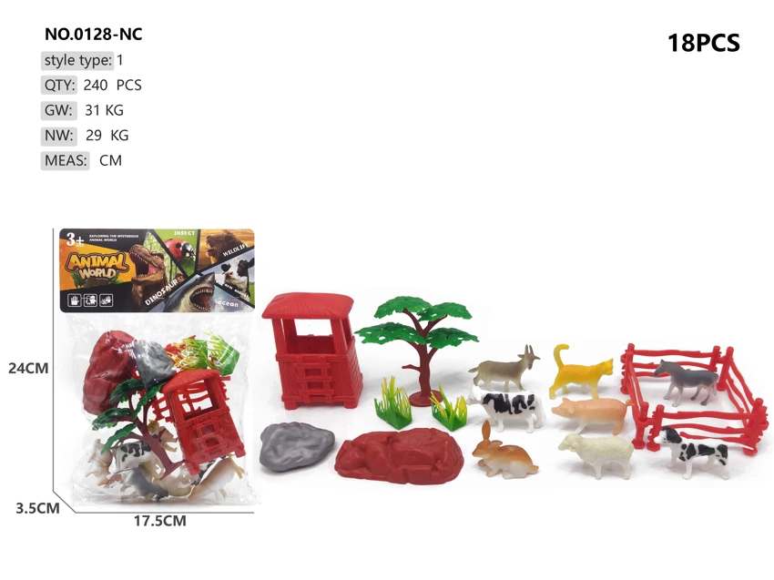 8 Farm Animals Outpost Scene