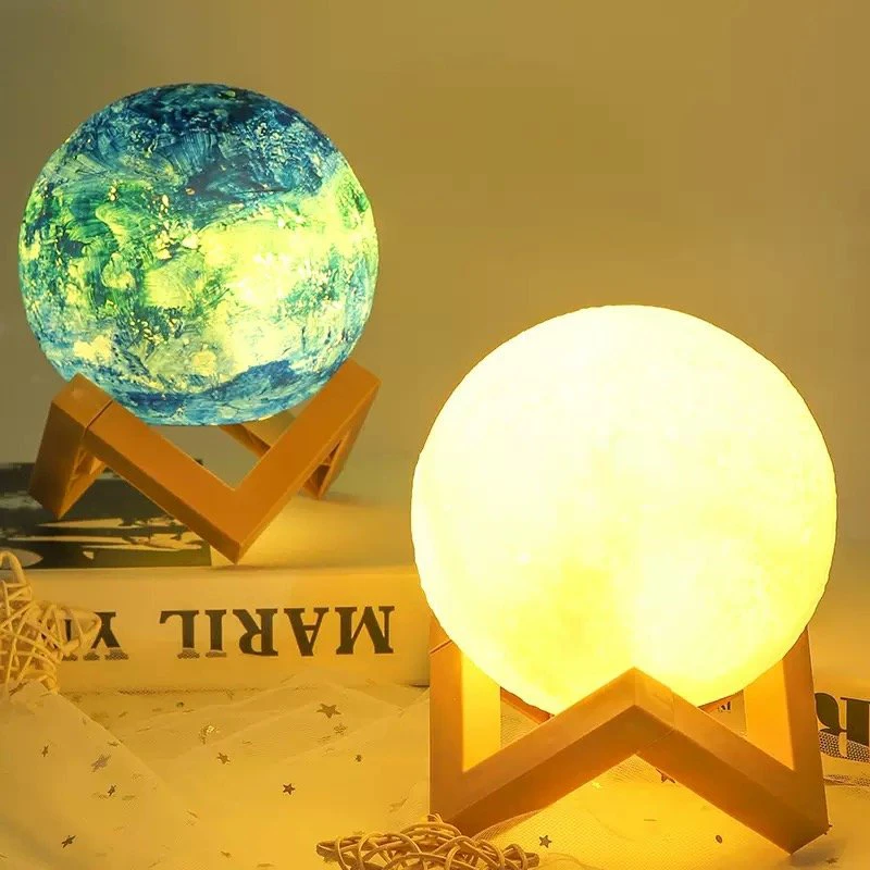 Soft Vinyl Moon Lamp, Small Night Light, Bedroom Bedside Lamp, Desktop Decoration, Starry Sky Lamp, Small Table Lamp