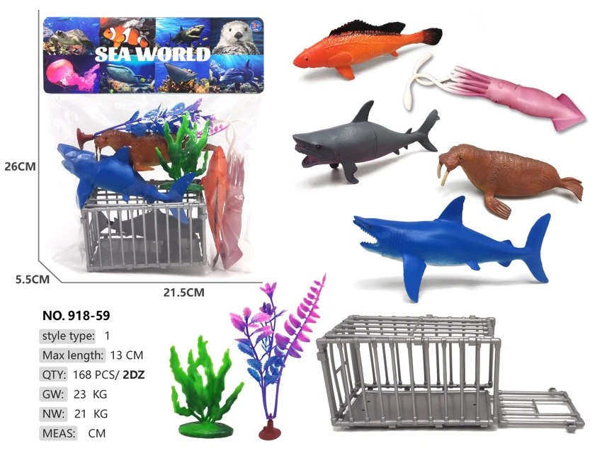 5 ocean animals: cage scene
