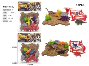 6 dinosaur building block scenes
