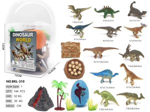 Medium square bucket 12: realistic dinosaurs
