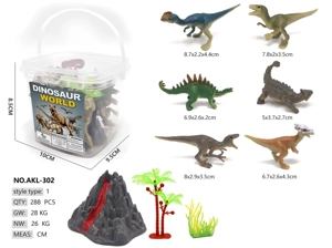 Small square bucket 6: spray-painted dinosaurs