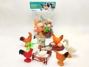 Farm chickens, ducks, and geese 16-piece set (including accessories)