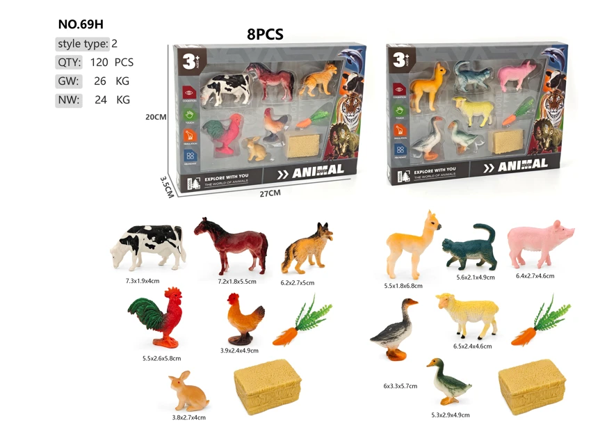 6 farm animals (two models mixed)