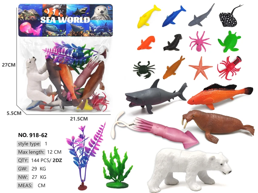 5 pieces: 12 small ocean animals