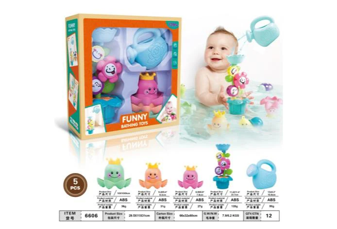 Bath Water Sprinkler Flower Octopus Cup Set