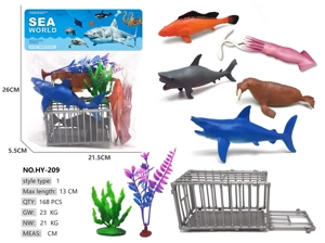 5 Marine Animals Cage Scene