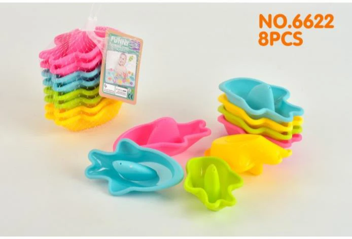 Ocean Bath Water Play Stacking Boat Four Colors<br/>8 PCS