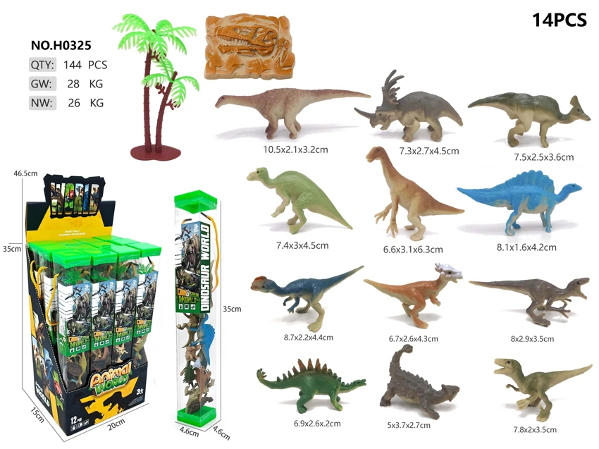 12 Dinosaurs PVC Tube