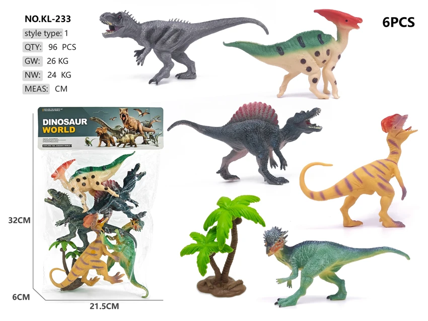 5 painted dinosaurs