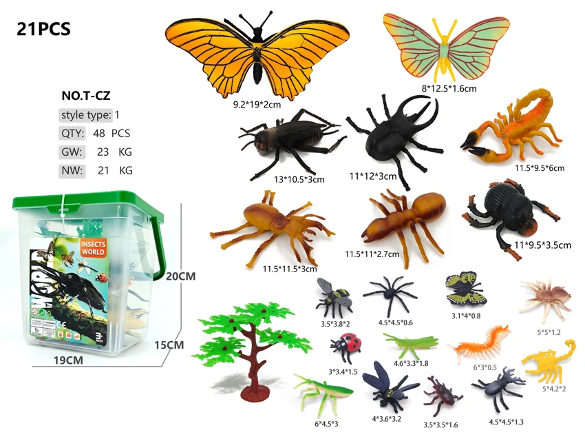 Insect Animal Bucket Set 21pcs