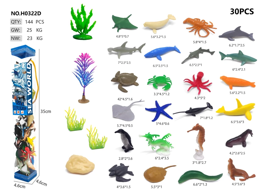 24 Marine Animals PVC Square Tube