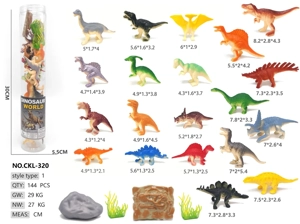 Tall cylinder 8 12 small dinosaurs