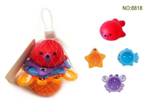 Ocean Bath Stacking Cups Pond Sea Lion 4-Piece Set