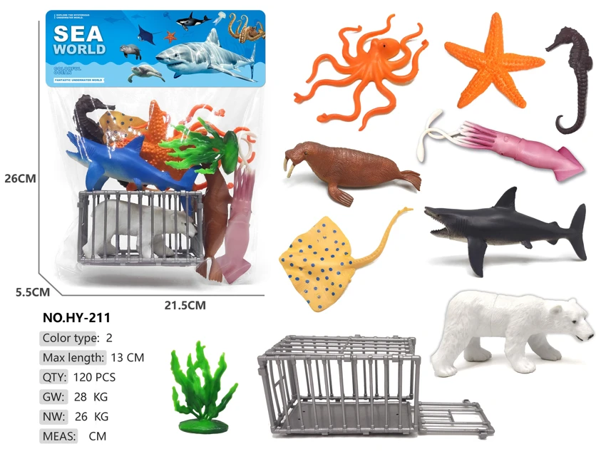 8 Marine Animals Cage Scene