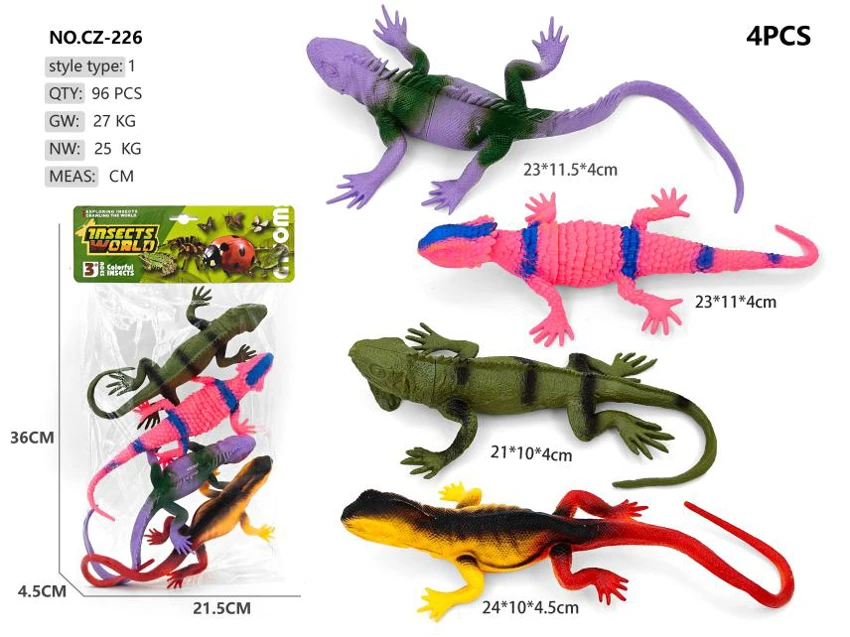 4 large lizards A with whistle