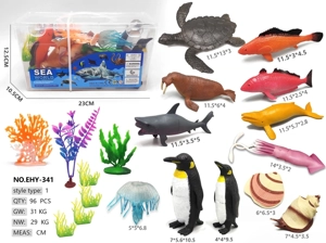 Rectangular hand-carry box, 12 marine animals