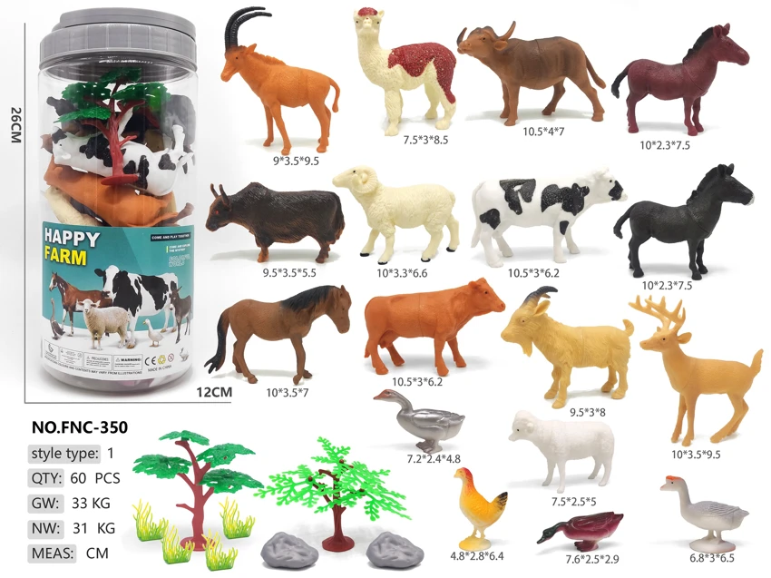 Large Round Bucket 17 Farm Animals
