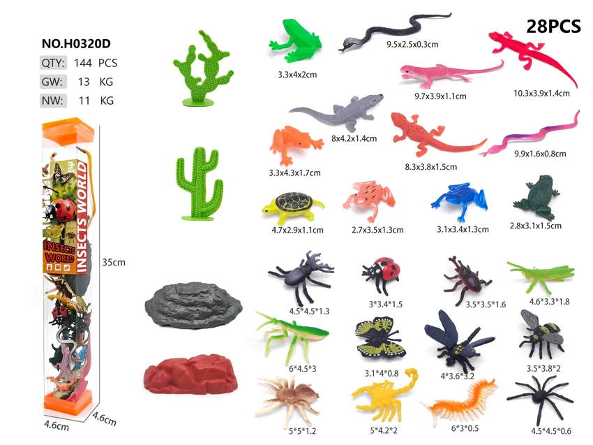 12 Insects 12 Crawling PVC Square Tube