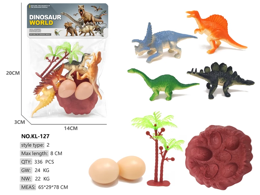 Solid dinosaurs 4 pieces, bird nest eggs